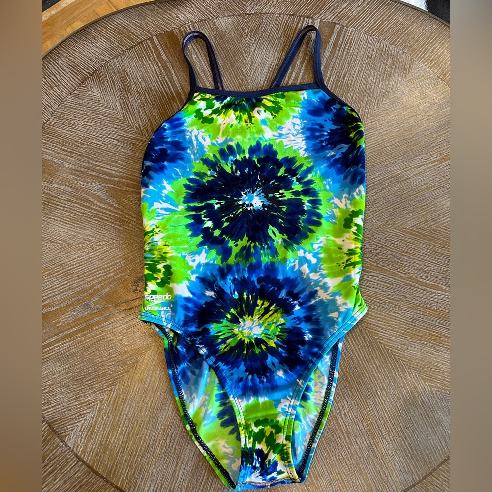 Speedo Endurance One-Piece Swimsuit Tye-Dyed Blue Green